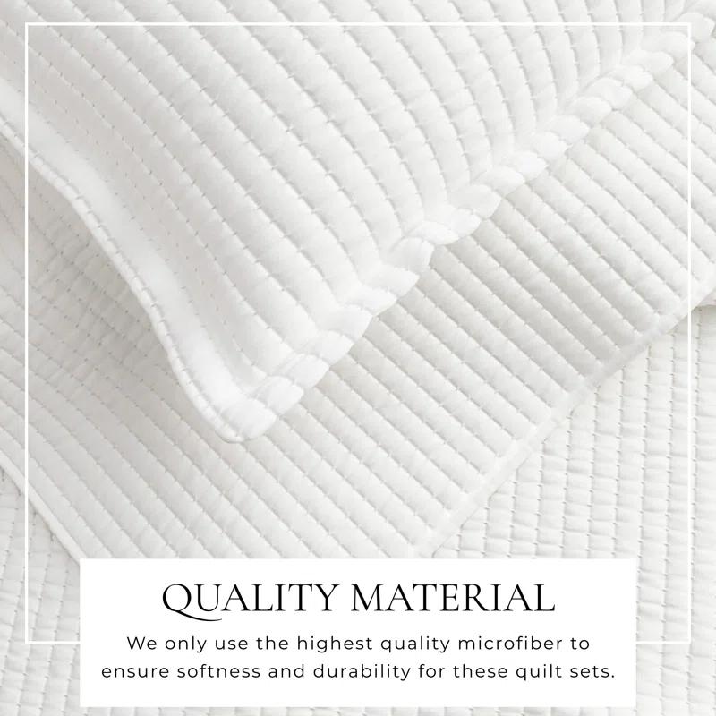 FreshFolds Modern & Contemporary Stripe Stitched Quilt Set with Shams