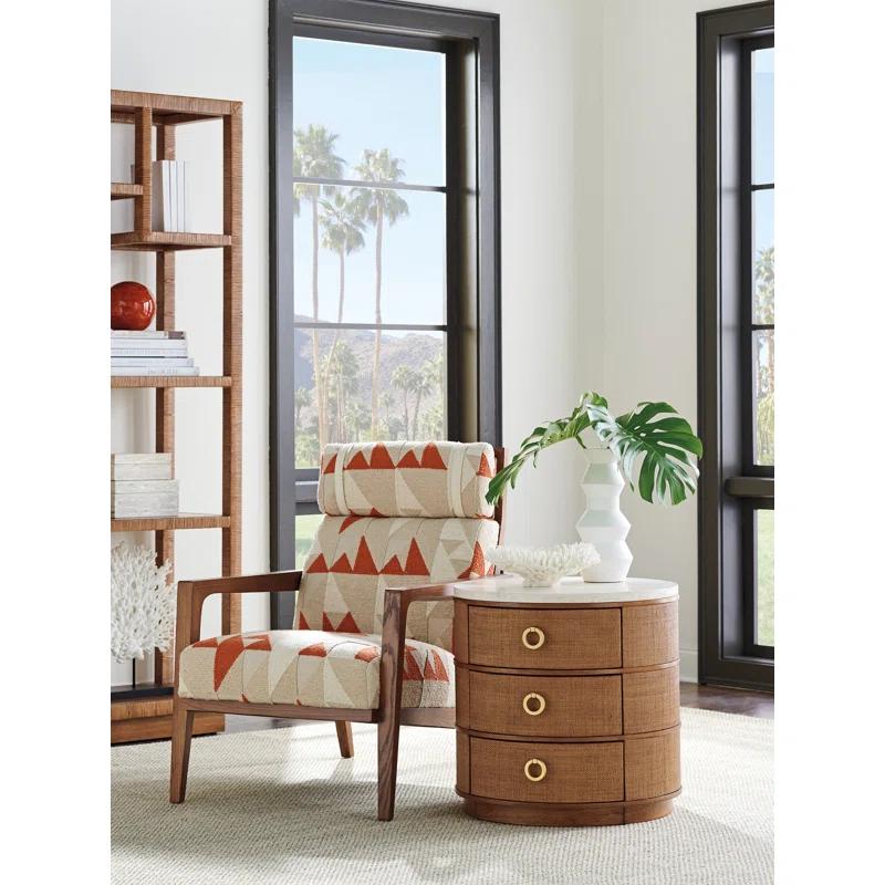 Tommy Bahama Home Palm Desert Banning Raffia Round Lamp Table