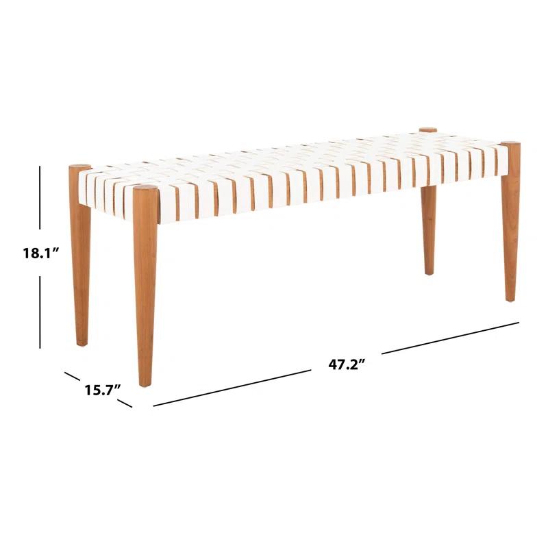 Orin 47" Woven Leather Bench