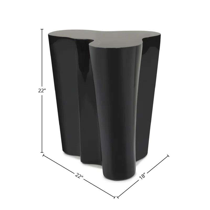 Black Resin Organic Shape End Table, 22"