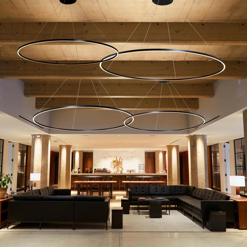 Tania 100-277V ETL Certified Integrated LED Height Adjustable Ring Chandelier