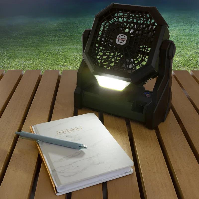 wakeman Wakeman Outdoors Camping Fan and Tent Light - Rechargeable 5400mAh Lithium Battery, Green