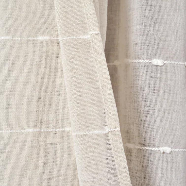 Lush Decor Farmhouse Textured Sheer Polyester Sheer Curtain Pair (Set of 2)