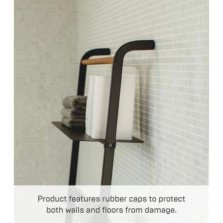 Yamazaki Home Leaning Ladder With Shelf, Space Saving, Steel