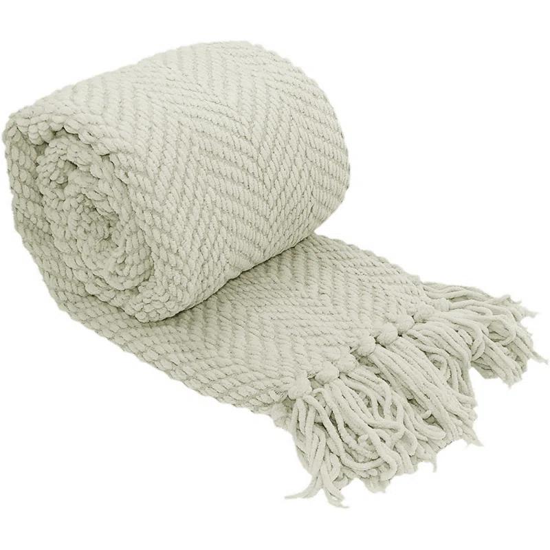 Home Soft Things Tweed Knitted Throw Blanket