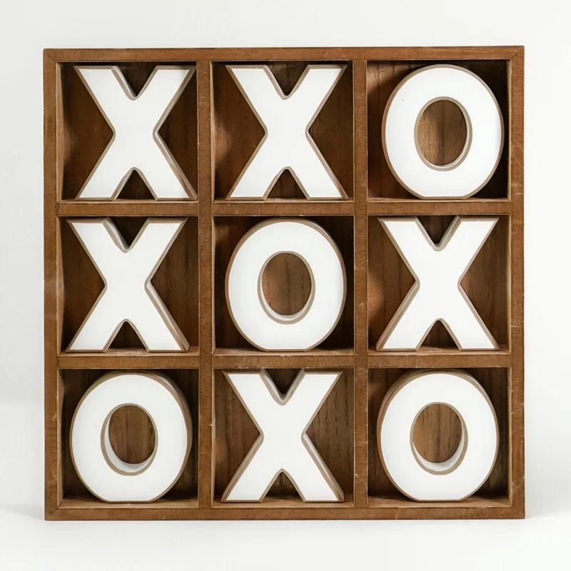 American Art Decor Noughts and Crosses Wood Tic Tac Toe Board Game & Reviews | Wayfair