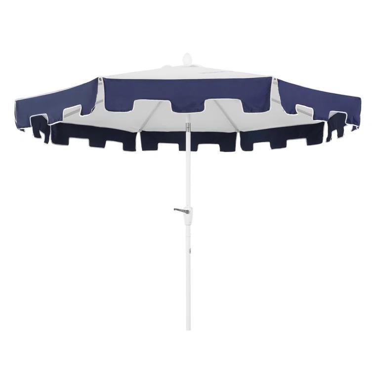 Arlmont & Co. Taveon 9 ft. Classic MidCentury Market Patio Umbrella with UV Protection, Auto-Tilt, and Crank