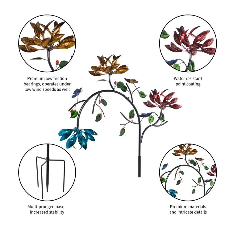 Red Barrel Studio® Siller 91 in. Flowers Wind Spinner Garden Stake