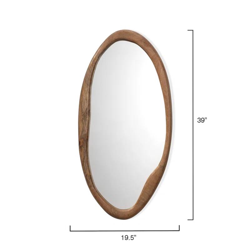 Hidden Hills Oval Mirror - Brown