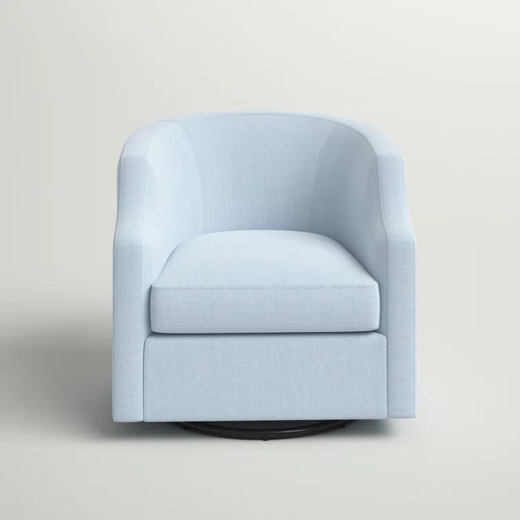 Three Posts™ Debbie Polyester Swivel Barrel Chair