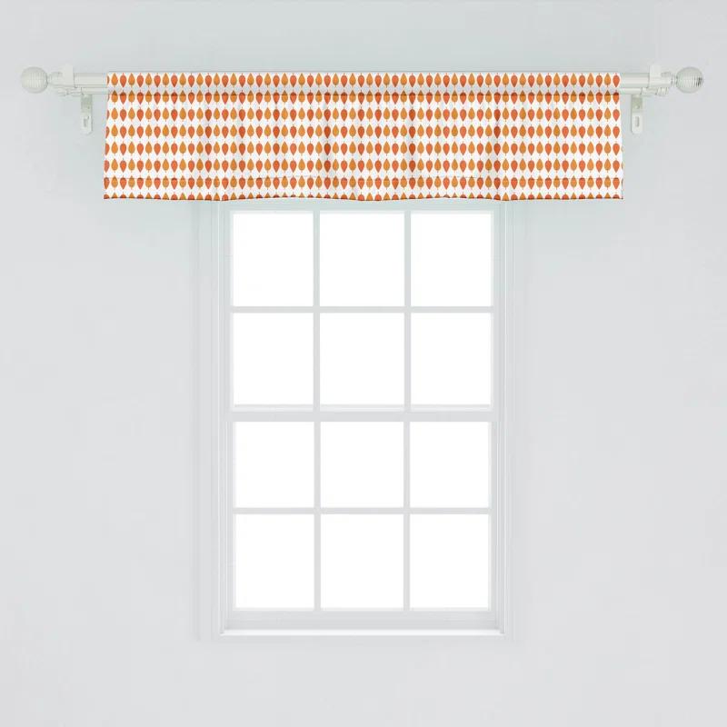 Ambesonne Ambesonne Autumn Valance Pack of 2 Tangerine Tones Leaf Pile  Marigold and Vermilion