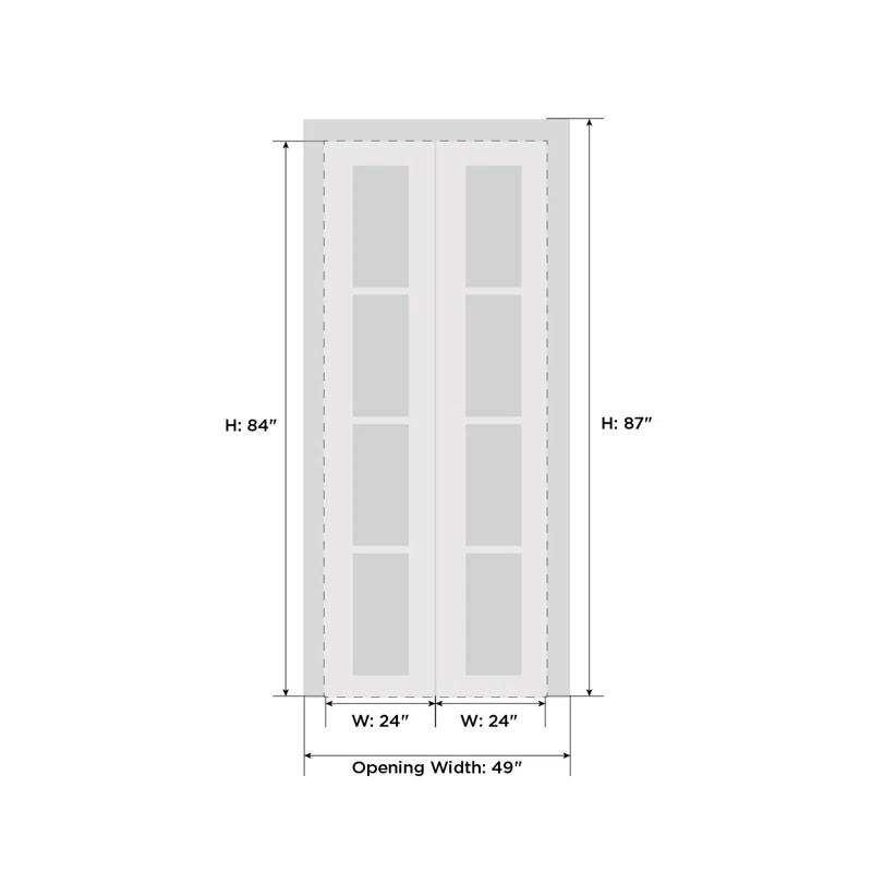 SARTODOORS Sliding Closet Bi-Fold Doors | Lucia 2266 Silk With Clear Glass | Sturdy Tracks Moldings Trims Hardware Set | Wood Solid Bedroom Wardrobe Doors-Clear Glass