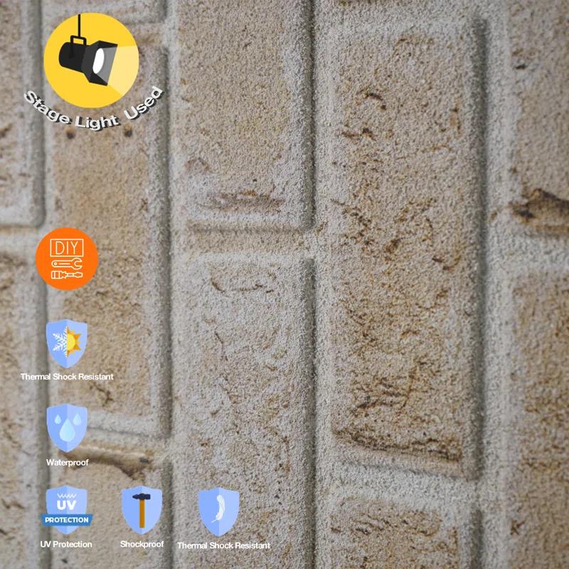 UPP Ultimate Premium Products 3D Brick Effect Wall Panels - Lightweight Styrofoam - Set of 9 Large Panels (20"x40") Covers 48 sq ft - Apply with Wall Adhesive - DIY Home Wall Cladding