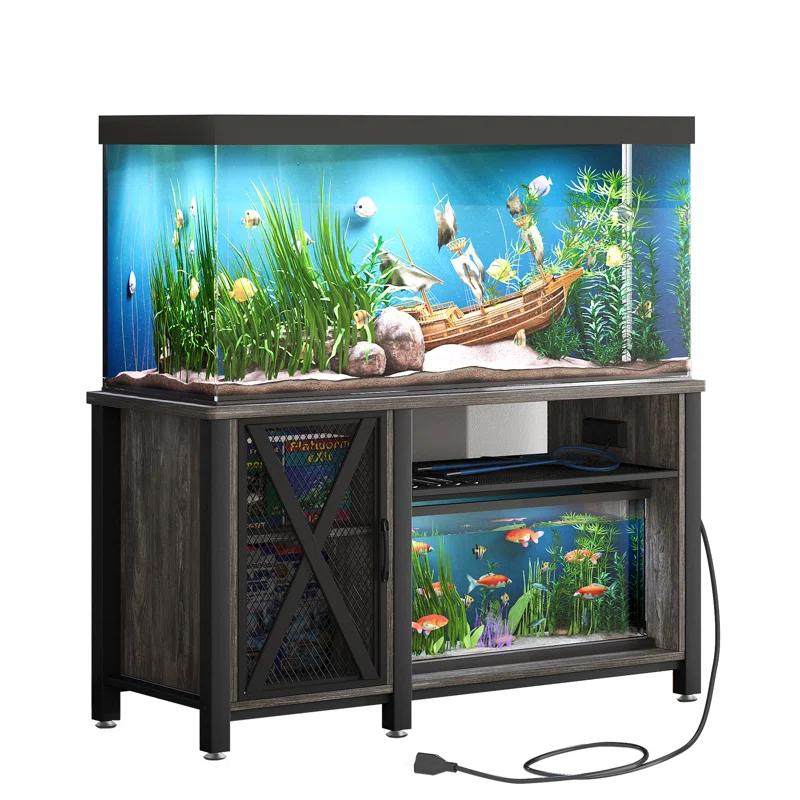Archie & Oscar™ Chickerell 55-75 Gallon Rectangle Heavy Duty Metal Aquarium Stand with Power Outlets