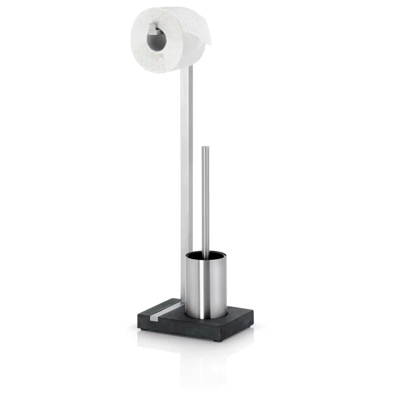 MENOTO Free Standing Toilet Brush and Paper Holder Set