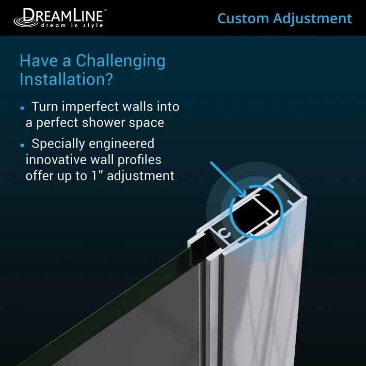 DreamLine Unidoor 45" W x 72" H Frameless Shower Door with ClearMax™ Technology SHDR-20457210-06