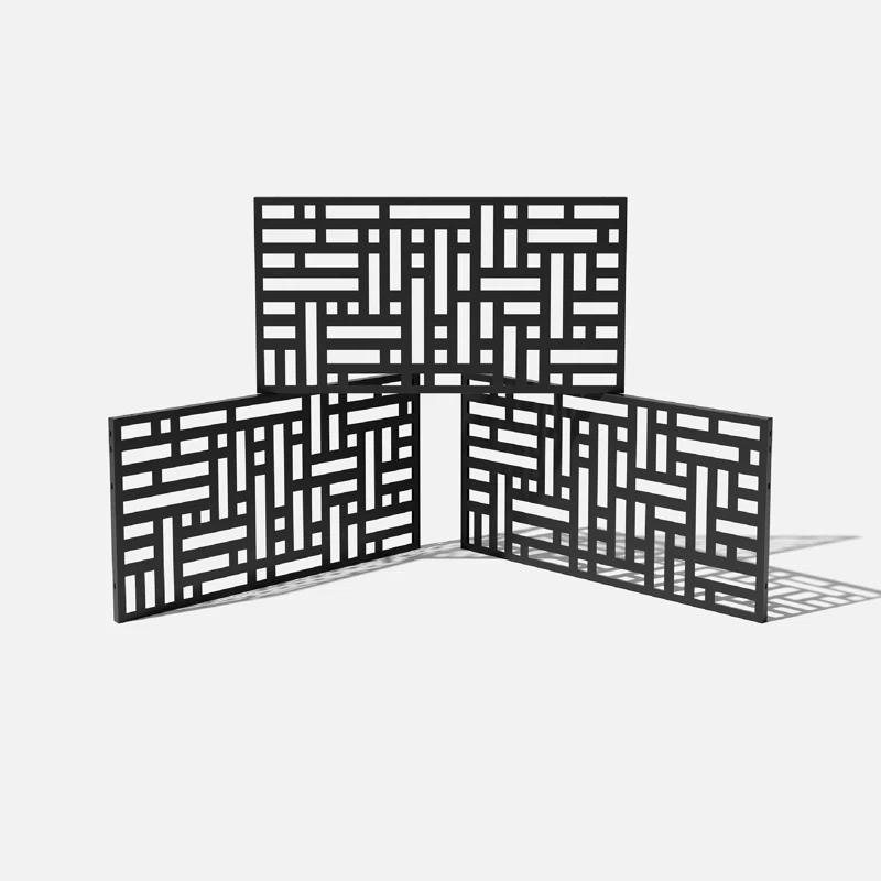 Veradek Screen Series Block Pattern Plastic Black Screen Panel (Set of 3)
