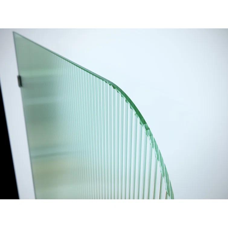 Glass Warehouse Aurora 30 in. x 58.25 in. Frameless Fluted Radius Single Fixed Bath Panel B-FL-RAD-30-L-ORB