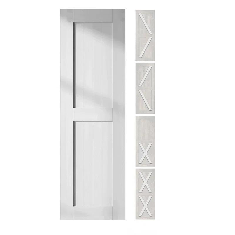 Homacer 80'' Solid Wood Barn Doors Semi-Gloss without Installation Hardware Kit Barn Door