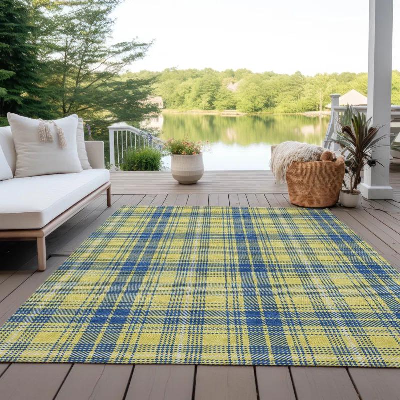 Machine Washable Indoor/Outdoor Chayden ACN993 Yellow Rug