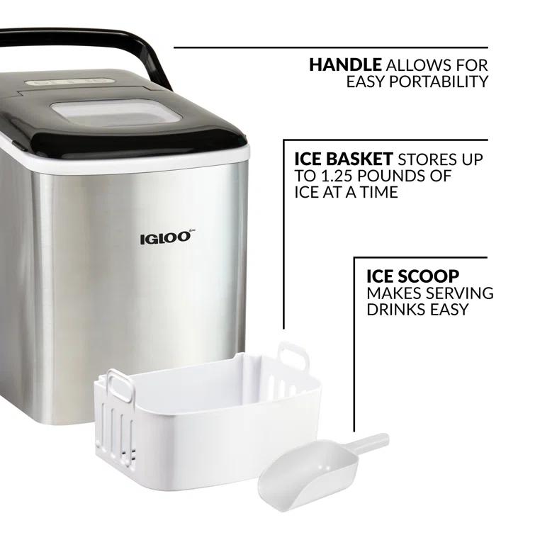 Igloo Igloo 26-Pound Automatic Self-Cleaning Portable Countertop Ice Maker Machine With Handle