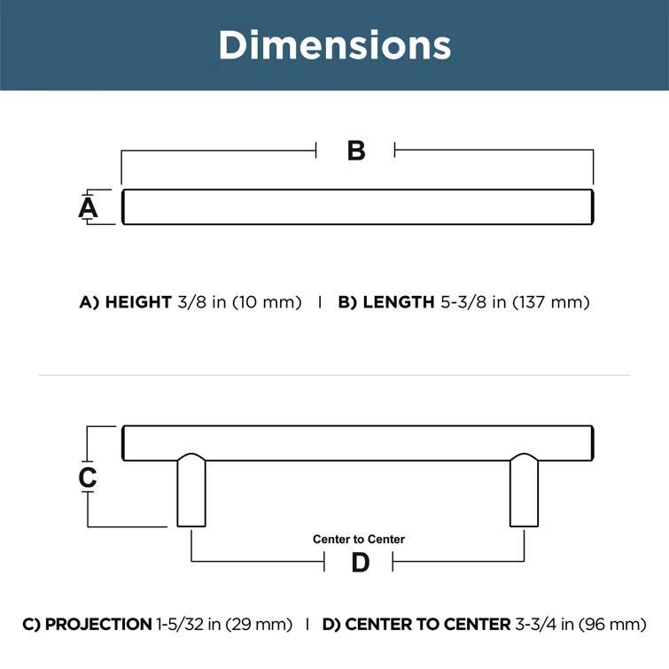 Franklin Brass Simple Round Bar Cabinet Drawer Pull (Set of 30)