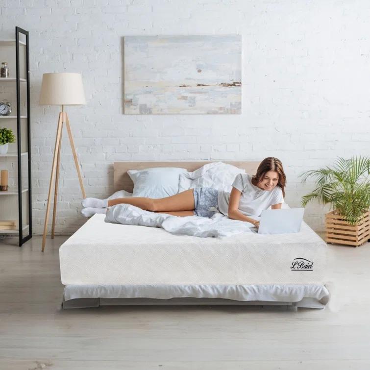 L’Baiet 12” Gel Memory Foam Mattress, Twin Size / Bed in a Box / Medium Firm / Breathable Cooling-Gel Comfort Technology / Pressure Relief / Comfy Support / Soft Fabric Cover / CertiPUR-US Certified
