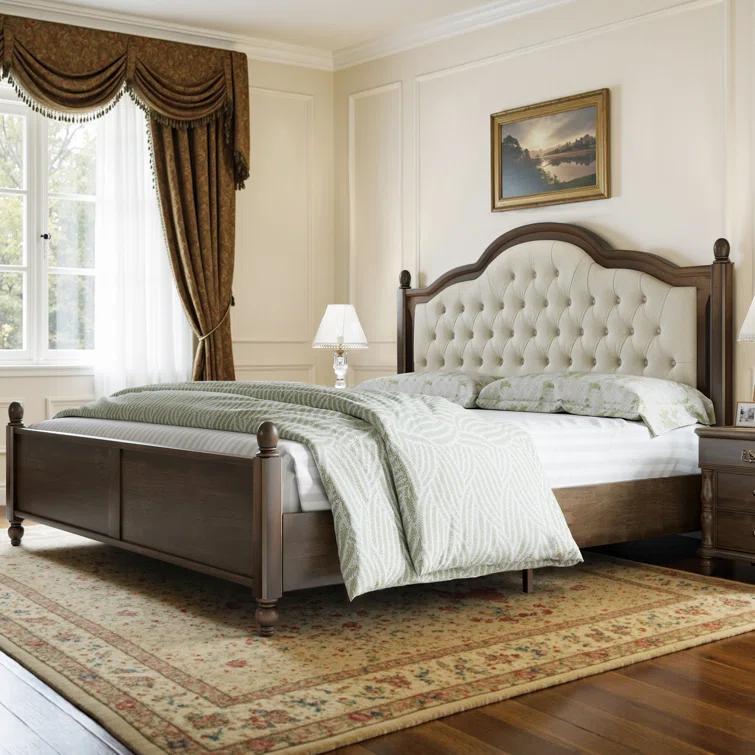Lark Manor™ Amilio Upholstered Bed Solid Wood Platform
