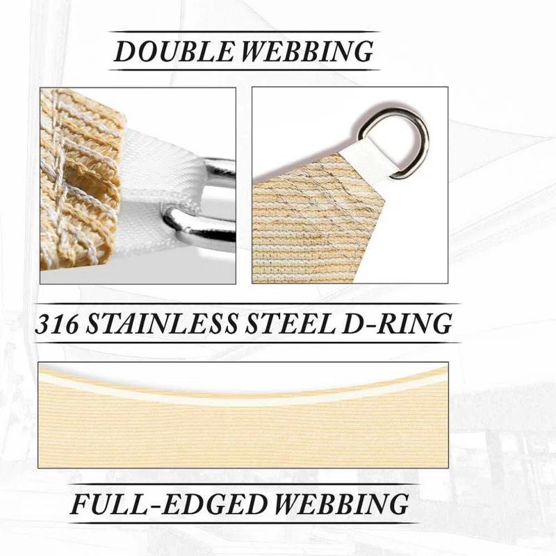 ColourTree Colourtree Sun Shade Sail Rectangle Canopy Fabric Cloth Screen, Water Permeable & UV Block UPF50