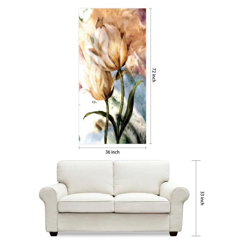Empire Art Direct " Pastel Fleur I&II " 2 - Pieces Painting Print