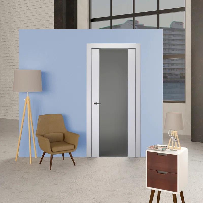 Belldinni Smart Pro H3G Paneled Manufactured Wood and Glass Prefinished Standard Door Slab