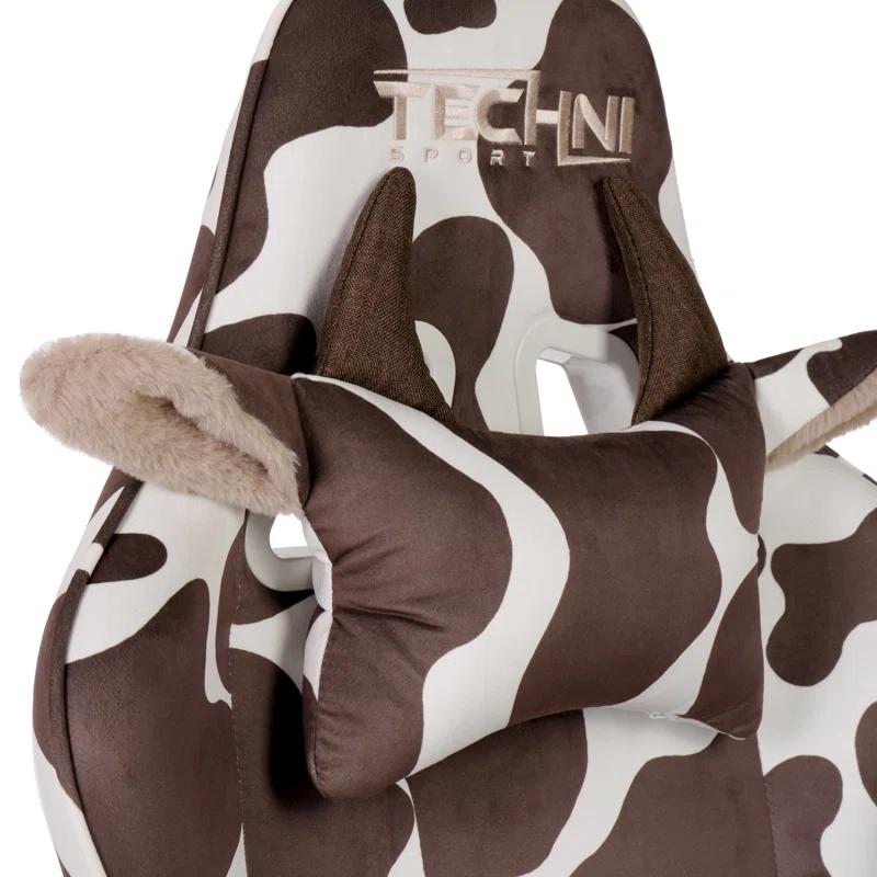 Inbox Zero Inbox Zero TS85 Brown COW Series Gaming Chair