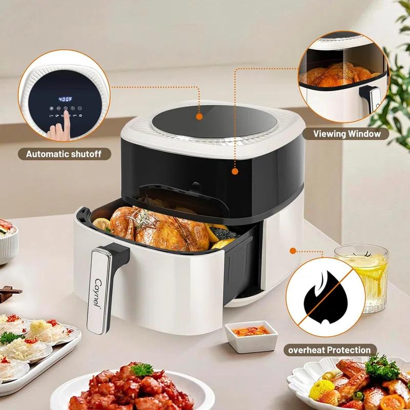 CAYNEL CAYNEL 1350W Digital Air Fryers 6.5QT Oilless Hot AirFryer for  Nonstick & Dishwasher Safe Basket - Beige