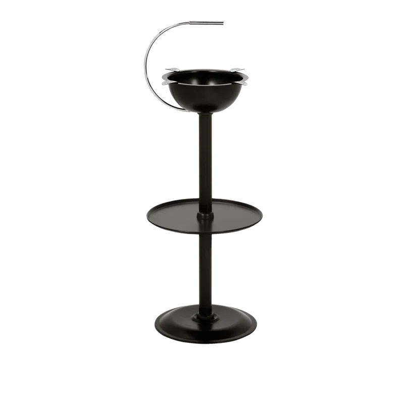 Stinky Cigar Stinky Cigar Floor Ashtray W/ Accessory Tray and Carry Handle, 4 Stirrups Black