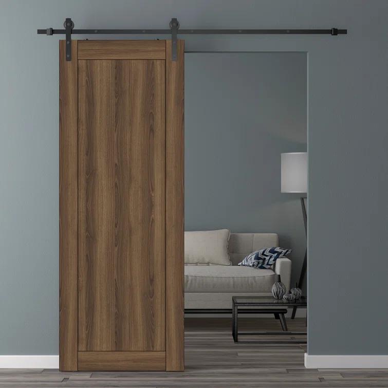 Belldinni 1 Panel Shaker Manufactured Wood Composite Sliding Barn Door With Hardware Kit