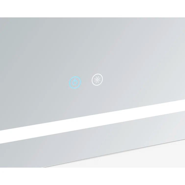 AQUADOM AQUADOM Daytona 40" W x 36" H x 1" D, LED Wall-Mount Mirror for Bathroom with 3 Color Temperature Light, Touch Control, Dimmer and Defogger, Digital Clock