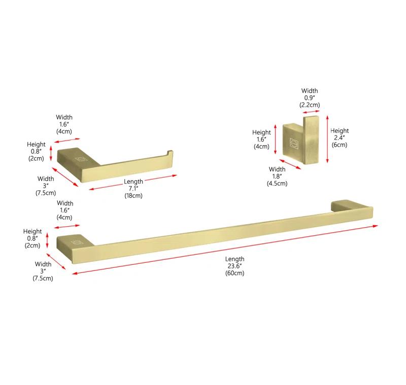 Sofia 3 - Piece Bathroom Hardware Set