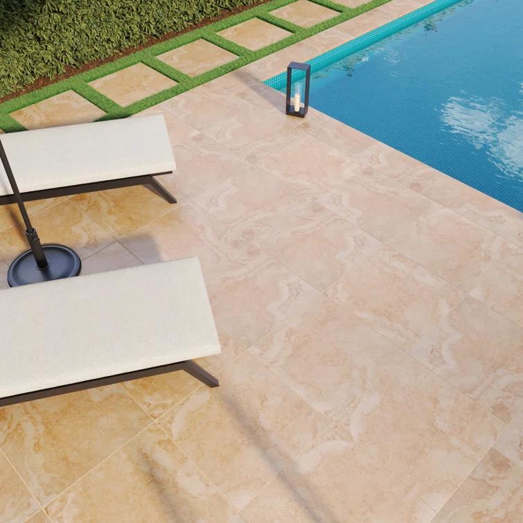 Ackland Duravia 24 in. x 24 in. x 0.79 in. Matte Porcelain Stone Look Paver (8 sq. ft./unit, 2 Pieces)