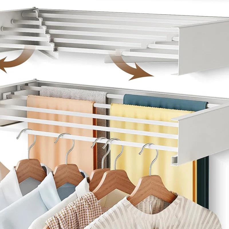 Rebrilliant Wall Mounted Drying Rack,Drying Rack Clothing,Clothes Drying Rack Wall Mounted,Collapsible Drying Racks For Laundry,Laundry Drying Rack,Wall Mounted Clothes Rack(28"-White)