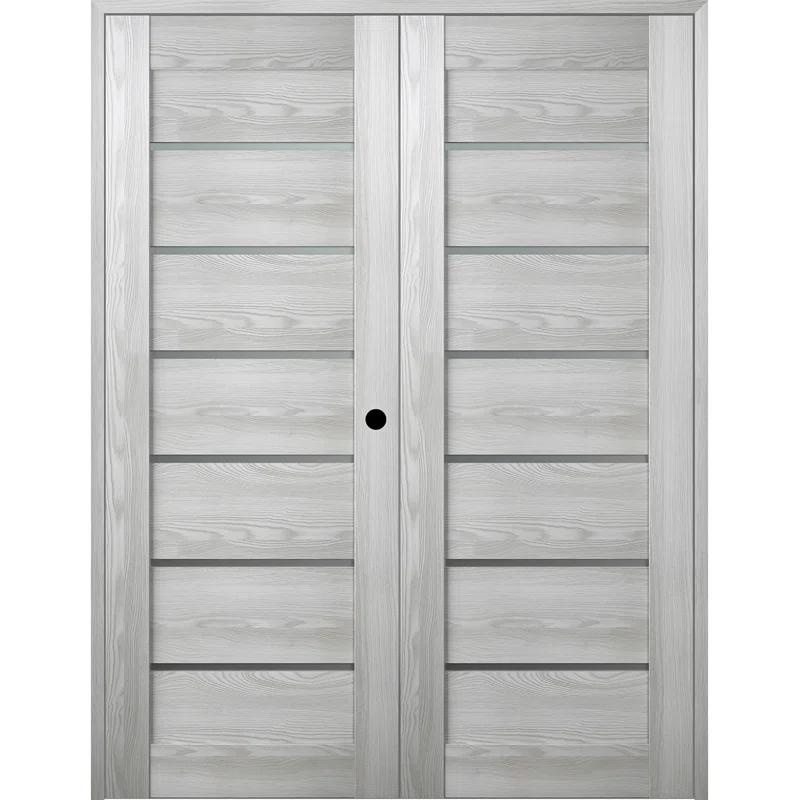 Belldinni Avon 07-02 Solid Manufactured Wood and Glass Paneled Prefinished Standard Double Door