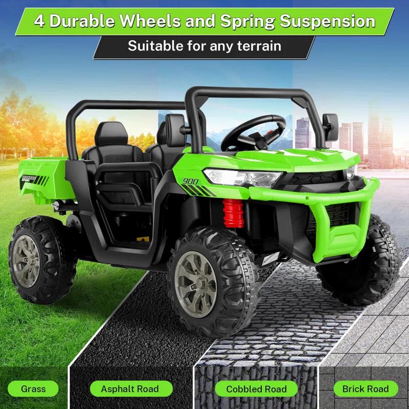 Himimi Delia Himimi 24 Voltage  Ride On Dump Truck, 2 Seater Kids UTV with Electric Dump Bed, Remote Control