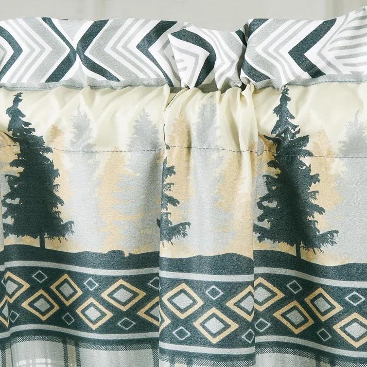 Chezmoi Collection Lake Northwest Cabin Lodge Window Curtain Set (Set of 2)