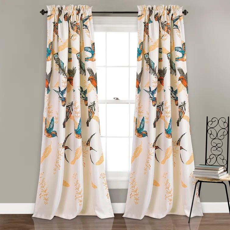 Lush Decor Bird Breeze Polyester Room Darkening Curtain Pair (Set of 2)