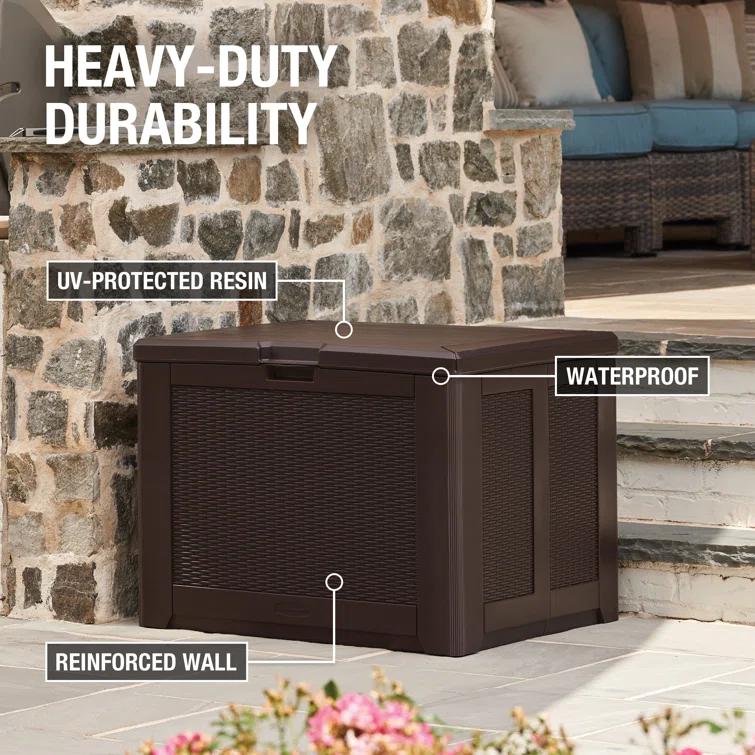 Rubbermaid Rubbermaid Deck Box, Medium, 74 Gallon, Brown
