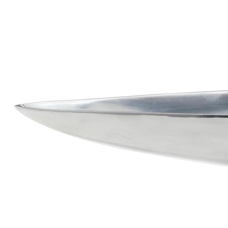 Ivy Bronx Hurtt Aluminum Metal Sleek Minimalistic Boat Decor Silver Tray