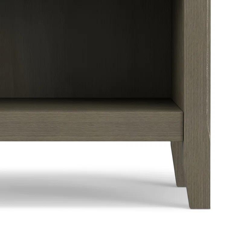 Simpli Home Amherst 24"W 2-Drawer Solid Wood Nightstand with Open Shelf