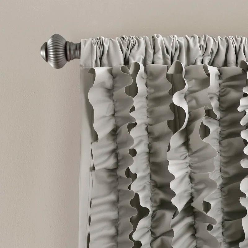 Lush Decor Belle Polyester Semi Sheer Curtain Single Panel