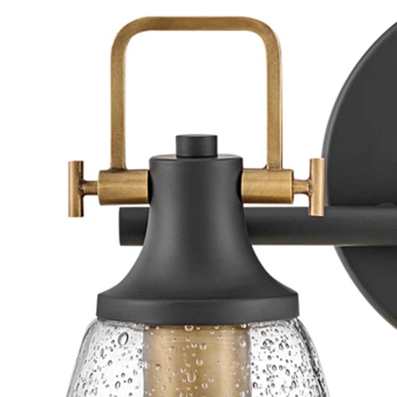 Easton Two-Light Bath Vanity Fixture w/ Clear Seedy Glass Shades