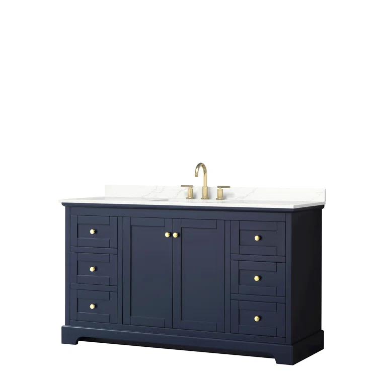 Wyndham Collection Avery 48'' Single Bathroom Vanity with Quartz Top
