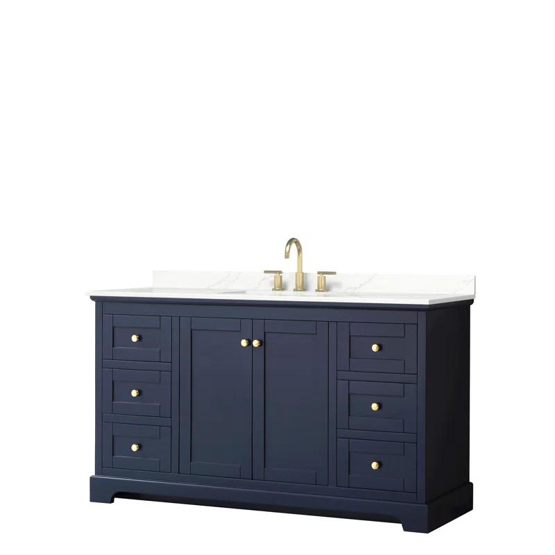 Wyndham Collection Avery 48'' Single Bathroom Vanity with Quartz Top